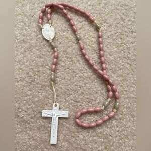 Pink and White Rosary Beads